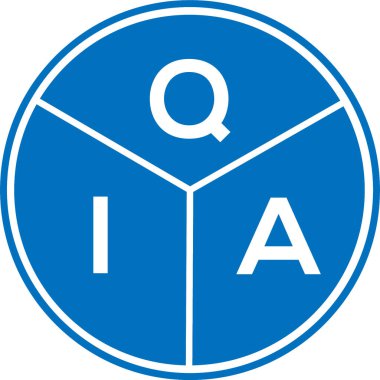 Beyaz arka planda QIA harf logosu tasarımı. QIA yaratıcı harf logosu konsepti. QIA harf tasarımı.