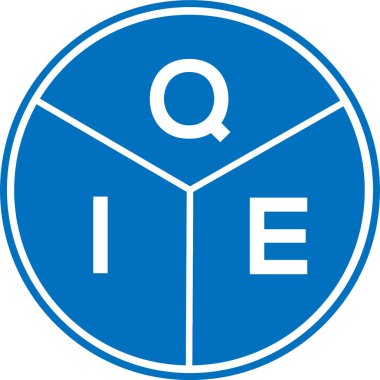 Beyaz arkaplanda QIE harf logosu tasarımı. QIE yaratıcı harflerin baş harfleri logo kavramı. QIE harf tasarımı.
