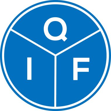 Beyaz arkaplanda QIF harf logosu tasarımı. QIF yaratıcı harflerin baş harfleri logo kavramı. QIF harf tasarımı.