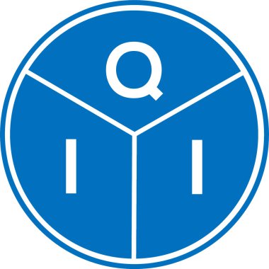 Beyaz arkaplanda QII harfli logo tasarımı. Yaratıcı harflerin baş harfleri logo konsepti. QII harf tasarımı.