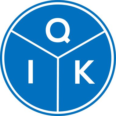 Beyaz arkaplanda QIK harf logosu tasarımı. QIK yaratıcı harflerin baş harfleri logo kavramı. QIK harf tasarımı.