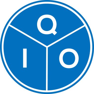 Beyaz arkaplanda QIO harfi logo tasarımı. QIO yaratıcı harflerin baş harfleri logo kavramı. QIO harf tasarımı.