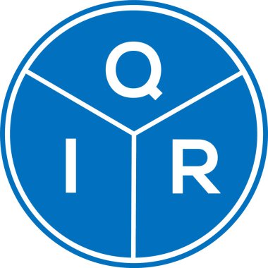 Beyaz arka planda QIR harf logosu tasarımı. QIR yaratıcı harflerin baş harfleri logo kavramı. QIR harf tasarımı.