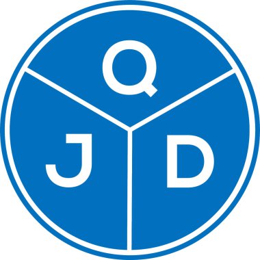 Beyaz arkaplanda QJD harf logosu tasarımı. QJD yaratıcı harflerin baş harfleri logo kavramı. QJD harf tasarımı.