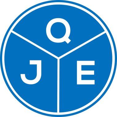Beyaz arkaplanda QJE harf logosu tasarımı. QJE yaratıcı harflerin baş harfleri logo kavramı. QJE harf tasarımı.