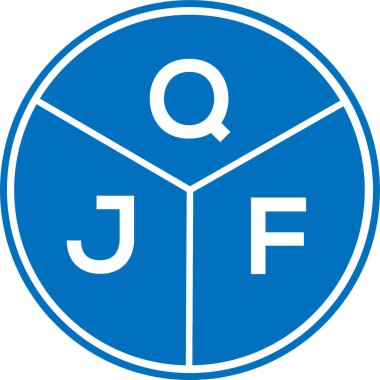 Beyaz arkaplanda QJF harf logosu tasarımı. QJF yaratıcı harf logosu konsepti. QJF harf tasarımı.