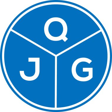 Beyaz arkaplanda QJG harf logosu tasarımı. QJG yaratıcı harflerin baş harfleri logo kavramı. QJG harf tasarımı.