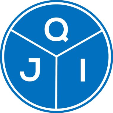 Beyaz arka planda QJI harf logosu tasarımı. QJI yaratıcı harflerin baş harfleri logo kavramı. QJI harf tasarımı.