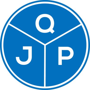 Beyaz arkaplanda QJP harf logosu tasarımı. QJP yaratıcı harflerin baş harfleri logo kavramı. QJP harf tasarımı.