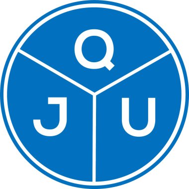 Beyaz arkaplanda QJU harf logosu tasarımı. QJU yaratıcı harf logosu konsepti. QJU harf tasarımı.