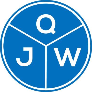 Beyaz arkaplanda QJW harf logosu tasarımı. QJW yaratıcı harflerin baş harfleri logo kavramı. QJW harf tasarımı.