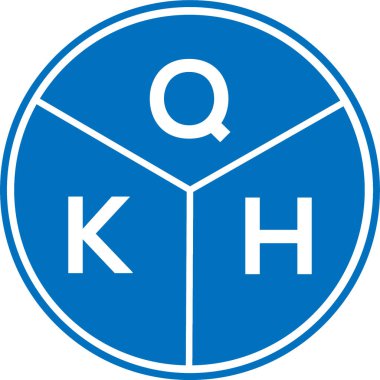 Beyaz arkaplanda QKH harf logosu tasarımı. QKH yaratıcı harflerin baş harfleri logo kavramı. QKH harf tasarımı.