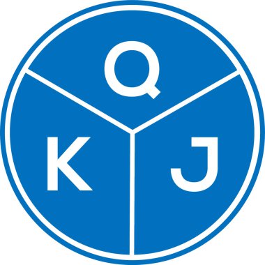 Beyaz arkaplanda QKJ harfi logo tasarımı. QKJ yaratıcı harflerin baş harfleri logo kavramı. QKJ harf tasarımı.