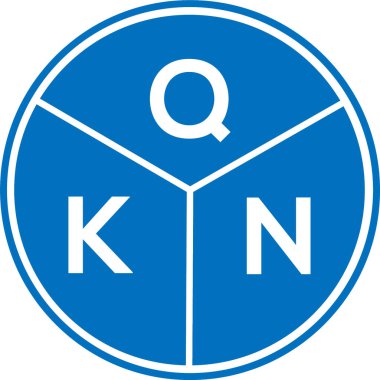 Beyaz arkaplanda QKN harf logosu tasarımı. QKN yaratıcı harflerin baş harfleri logo kavramı. QKN harf tasarımı.