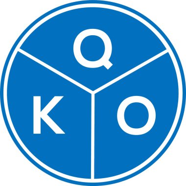 Beyaz arkaplanda QKO harfi logo tasarımı. QKO yaratıcı harflerin baş harfleri logo kavramı. QKO harf tasarımı.