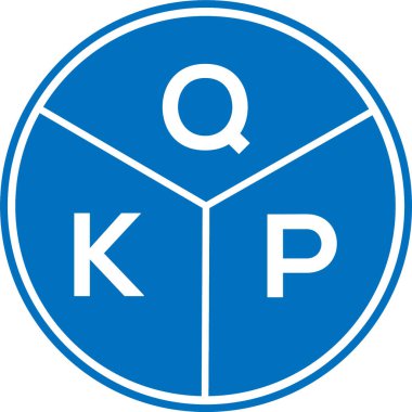 Beyaz arkaplanda QKP harf logosu tasarımı. QKP yaratıcı harflerin baş harfleri logo kavramı. QKP harf tasarımı.