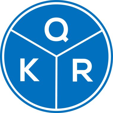 Beyaz arkaplanda QKR harfi logo tasarımı. QKR yaratıcı harflerin baş harfleri logo kavramı. QKR harf tasarımı.