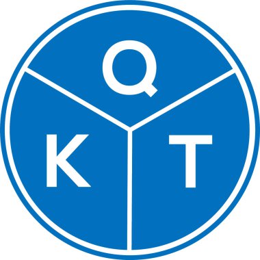 Beyaz arkaplanda QKT harf logosu tasarımı. QKT yaratıcı harflerin baş harfleri logo kavramı. QKT harf tasarımı.