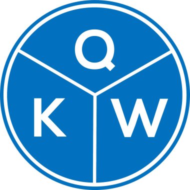 Beyaz arkaplanda QKW harf logosu tasarımı. QKW yaratıcı harflerin baş harfleri logo kavramı. QKW harf tasarımı.