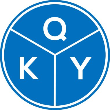 Beyaz arkaplanda QKY harf logosu tasarımı. QKY yaratıcı harflerin baş harfleri logo kavramı. QKY harf tasarımı.