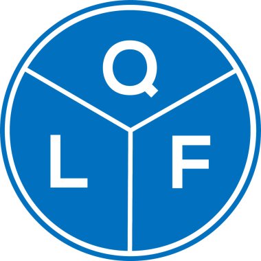 Beyaz arkaplanda QLF harf logosu tasarımı. QLF yaratıcı harf logosu konsepti. QLF harf tasarımı.
