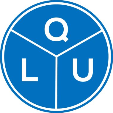 Beyaz arka planda QLU harf logosu tasarımı. QLU yaratıcı harf logosu konsepti. QLU harf tasarımı.