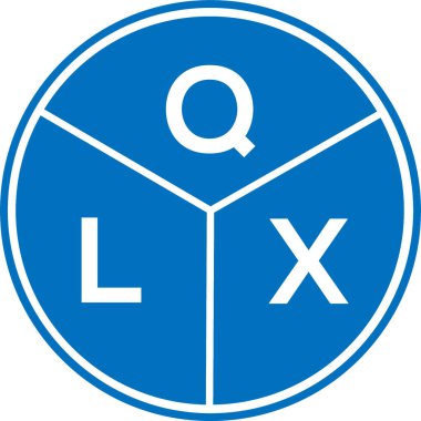 Beyaz arkaplanda QLX harfli logo tasarımı. QLX yaratıcı harflerin baş harfleri logo kavramı. QLX harf tasarımı.