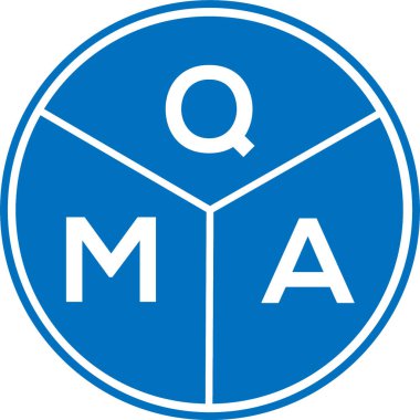 Beyaz arkaplanda QMA harfi logo tasarımı. QMA yaratıcı harflerin baş harfleri logo kavramı. QMA harf tasarımı.