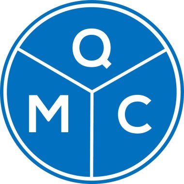 Beyaz arkaplanda QMC harf logosu tasarımı. QMC yaratıcı harflerin baş harfleri logo kavramı. QMC harf tasarımı.