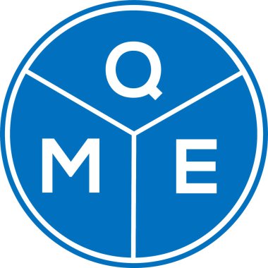 Beyaz arkaplanda QME harfi logo tasarımı. QME yaratıcı harflerin baş harfleri logo kavramı. QME harf tasarımı.