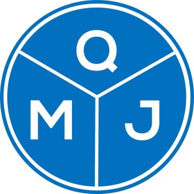 Beyaz arkaplanda QMJ harf logosu tasarımı. QMJ yaratıcı harflerin baş harfleri logo kavramı. QMJ harf tasarımı.