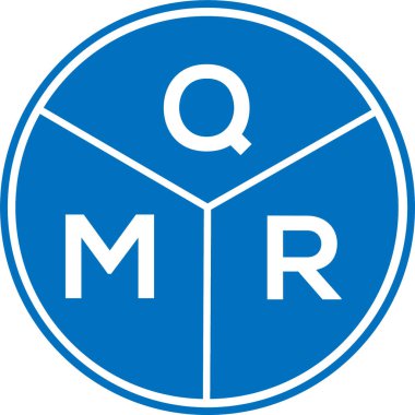 Beyaz arkaplanda QMR harfi logo tasarımı. QMR yaratıcı harflerin baş harfleri logo kavramı. QMR harf tasarımı.