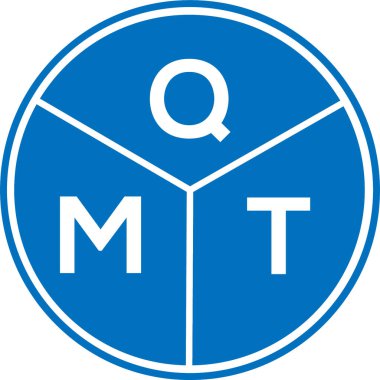 Beyaz arkaplanda QMT harf logosu tasarımı. QMT yaratıcı harflerin baş harfleri logo kavramı. QMT harf tasarımı.