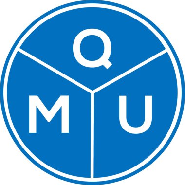 Beyaz arkaplanda QMU harf logosu tasarımı. QMU yaratıcı harf logosu konsepti. QMU harf tasarımı.