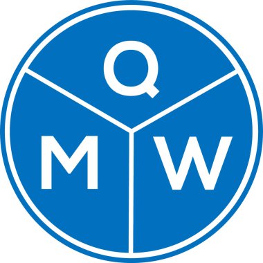 Beyaz arkaplanda QMW harf logosu tasarımı. QMW yaratıcı harflerin baş harfleri logo kavramı. QMW harf tasarımı.