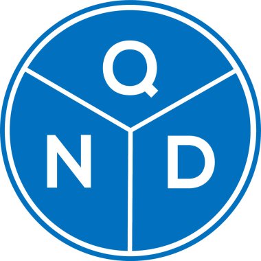 Beyaz arkaplanda QND harf logosu tasarımı. QND yaratıcı harflerin baş harfleri logo kavramı. QND harf tasarımı.