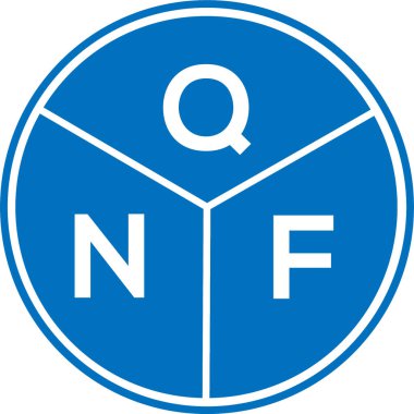 Beyaz arkaplanda QNF harf logosu tasarımı. QNF yaratıcı harf logosu konsepti. QNF harf tasarımı.