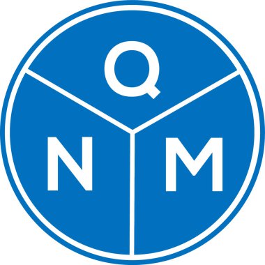 Beyaz arkaplanda QNM harf logosu tasarımı. QNM yaratıcı harflerin baş harfleri logo kavramı. QNM harf tasarımı.