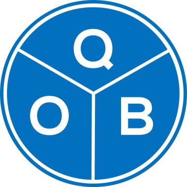 Beyaz arka planda QOB harfi logo tasarımı. QOB yaratıcı harflerin baş harfleri logo kavramı. QOB harf tasarımı.