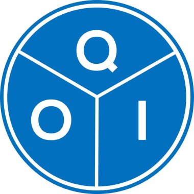 Beyaz arka planda QOI harf logosu tasarımı. QOI yaratıcı harflerin baş harfleri logo kavramı. QOI harf tasarımı.