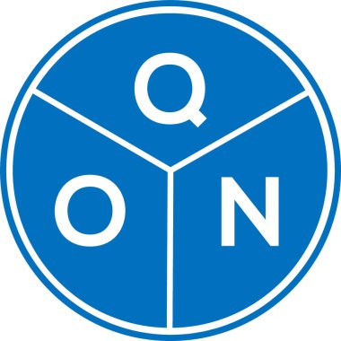 Beyaz arkaplanda QON harf logosu tasarımı. QON yaratıcı harflerin baş harfleri logo kavramı. QON harf tasarımı.