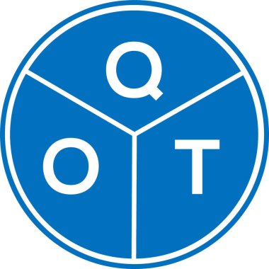 Beyaz arkaplanda QOT harf logosu tasarımı. QOT yaratıcı harflerin baş harfleri logo kavramı. QOT harf tasarımı.