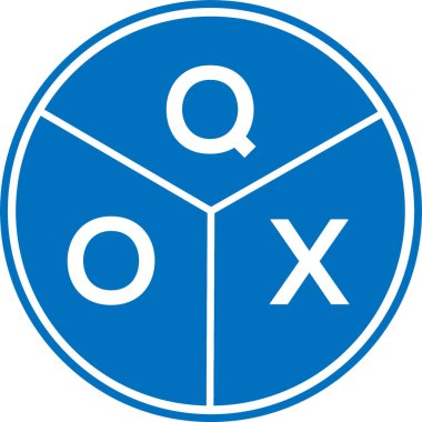 Beyaz arkaplanda QOX harfli logo tasarımı. QOX yaratıcı harflerin baş harfleri logo kavramı. QOX harf tasarımı.