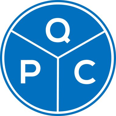 Beyaz arkaplanda QPC harf logosu tasarımı. QPC yaratıcı harflerin baş harfleri logo kavramı. QPC harf tasarımı.