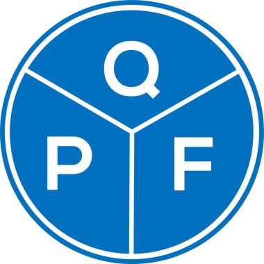 Beyaz arkaplanda QPF harf logosu tasarımı. QPF yaratıcı harflerin baş harfleri logo kavramı. QPF harf tasarımı.