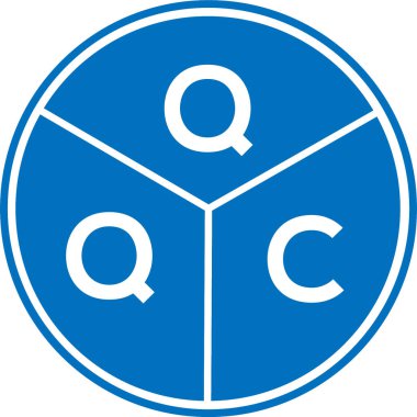 Beyaz arkaplanda QQC harf logosu tasarımı. QQC yaratıcı harflerin baş harfleri logo kavramı. QQC harf tasarımı.