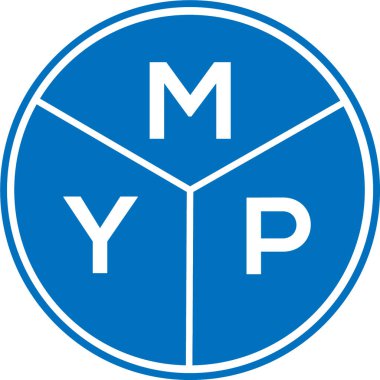 Beyaz arkaplanda MYP harf logosu tasarımı. MYP yaratıcı harflerin baş harfleri logo kavramı. MYP harf tasarımı.