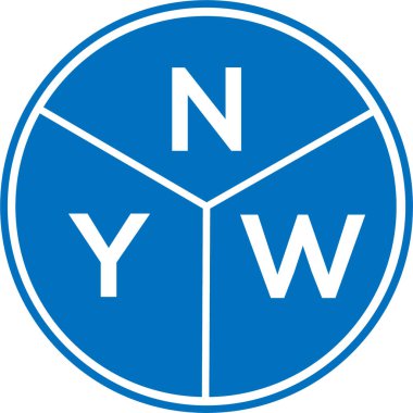Beyaz arka planda NYW harf logosu tasarımı. NYW yaratıcı harfler logosu konsepti. NYW mektup tasarımı.