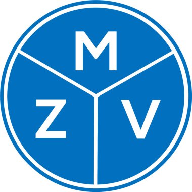Beyaz arkaplanda MZV harf logosu tasarımı. MZV yaratıcı harflerin baş harfleri logo kavramı. MZV harf tasarımı.