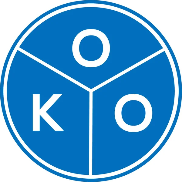 Design Del Logo Della Lettera Oko Sfondo Bianco Oko Creativo — Vettoriale Stock